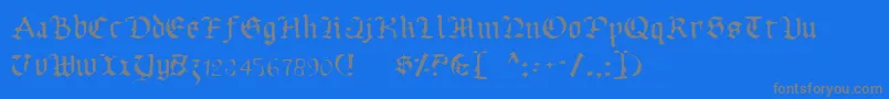 UberhГ¶lmeLight-fontti – harmaat kirjasimet sinisellä taustalla