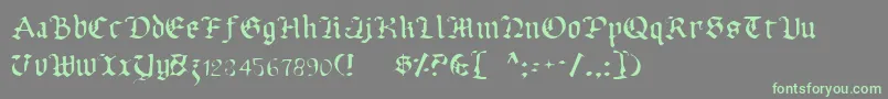 UberhГ¶lmeLight Font – Green Fonts on Gray Background
