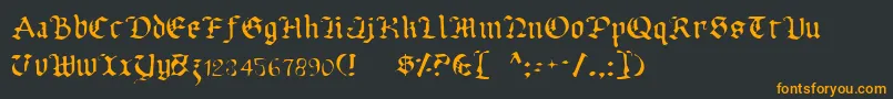 フォントUberhГ¶lmeLight – 黒い背景にオレンジの文字