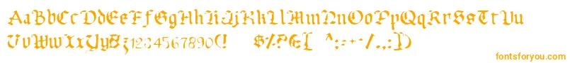 UberhГ¶lmeLight-fontti – oranssit fontit valkoisella taustalla