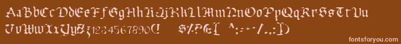 UberhГ¶lmeLight-Schriftart – Rosa Schriften auf braunem Hintergrund