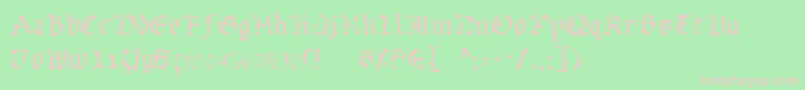 Czcionka UberhГ¶lmeLight – różowe czcionki na zielonym tle