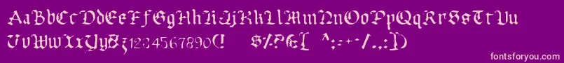 フォントUberhГ¶lmeLight – 紫の背景にピンクのフォント