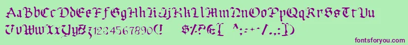 UberhГ¶lmeLight Font – Purple Fonts on Green Background