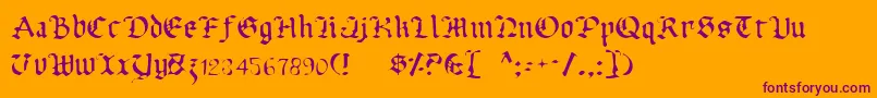 Fonte UberhГ¶lmeLight – fontes roxas em um fundo laranja