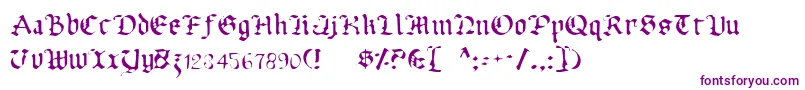 フォントUberhГ¶lmeLight – 白い背景に紫のフォント