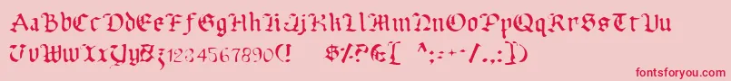 フォントUberhГ¶lmeLight – ピンクの背景に赤い文字