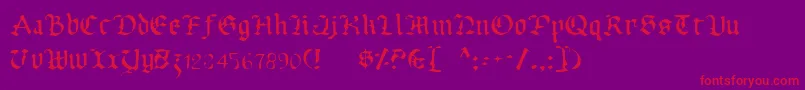 Fonte UberhГ¶lmeLight – fontes vermelhas em um fundo violeta