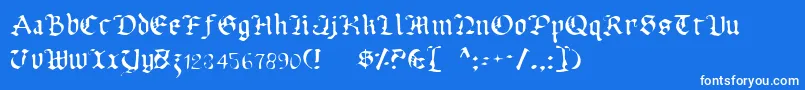 UberhГ¶lmeLight-fontti – valkoiset fontit sinisellä taustalla