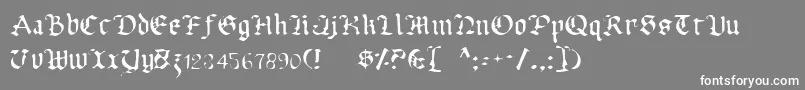 フォントUberhГ¶lmeLight – 灰色の背景に白い文字