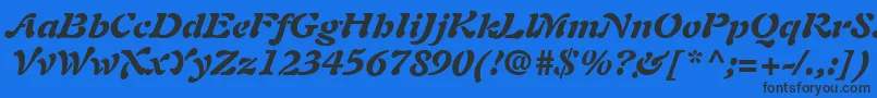 PaletteBlackSsiBlackItalic-fontti – mustat fontit sinisellä taustalla