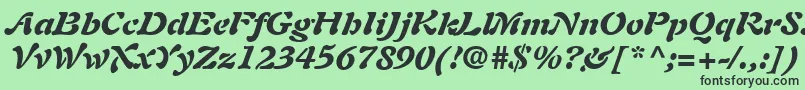 Шрифт PaletteBlackSsiBlackItalic – чёрные шрифты на зелёном фоне