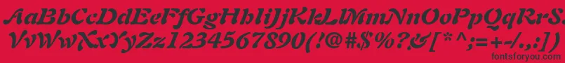 Шрифт PaletteBlackSsiBlackItalic – чёрные шрифты на красном фоне