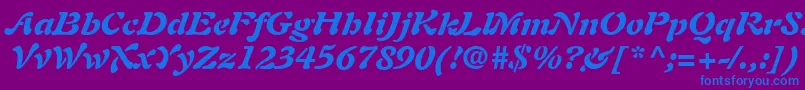 PaletteBlackSsiBlackItalic-fontti – siniset fontit violetilla taustalla
