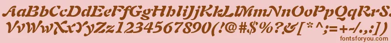 Weitere Informationen zur PaletteBlackSsiBlackItalic-Schriftart PaletteBlackSsiBlackItalic-Schriftart – Braune Schriften auf rosa Hintergrund