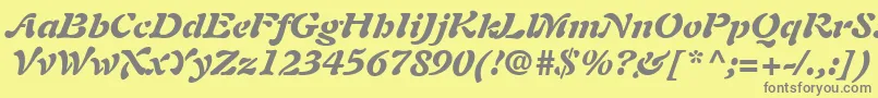 Weitere Informationen zur PaletteBlackSsiBlackItalic-Schriftart PaletteBlackSsiBlackItalic-Schriftart – Graue Schriften auf gelbem Hintergrund
