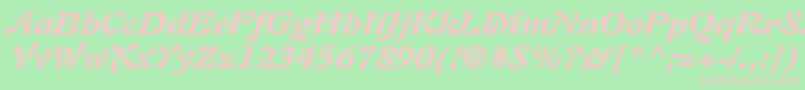 PaletteBlackSsiBlackItalic-fontti – vaaleanpunaiset fontit vihreällä taustalla