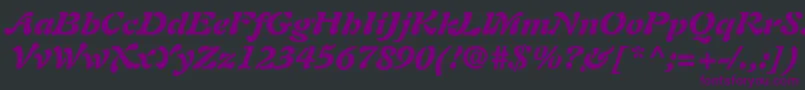 PaletteBlackSsiBlackItalic-fontti – violetit fontit mustalla taustalla