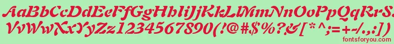 PaletteBlackSsiBlackItalic Font – Red Fonts on Green Background