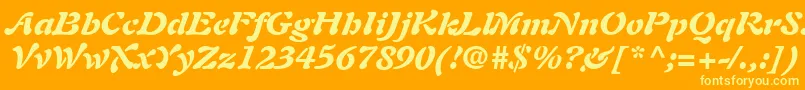 Czcionka PaletteBlackSsiBlackItalic – żółte czcionki na pomarańczowym tle