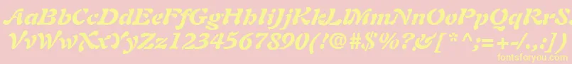 PaletteBlackSsiBlackItalic Font – Yellow Fonts on Pink Background