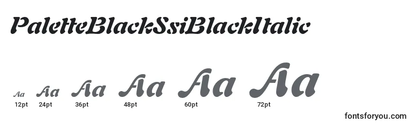 Größen der Schriftart PaletteBlackSsiBlackItalic