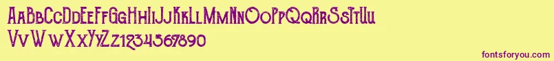 More about TheGoldsmithVintage Font TheGoldsmithVintage Font – Purple Fonts on Yellow Background