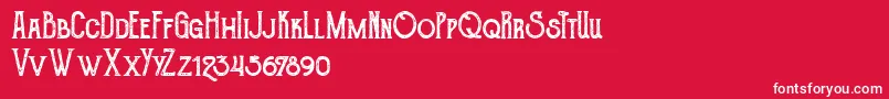 フォントTheGoldsmithVintage – 赤い背景に白い文字