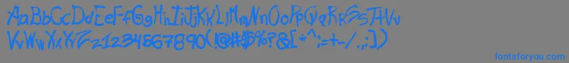 フォントRas – 灰色の背景に青い文字