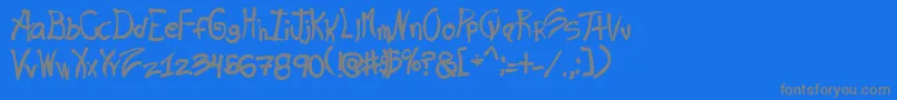 Ras-Schriftart – Graue Schriften auf blauem Hintergrund