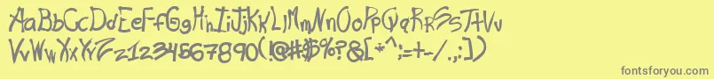 フォントRas – 黄色の背景に灰色の文字