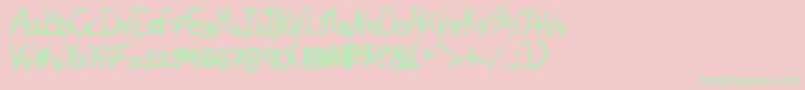 Ras Font – Green Fonts on Pink Background