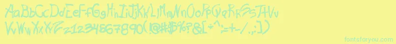 Ras Font – Green Fonts on Yellow Background