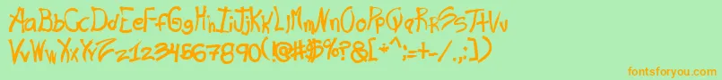 Ras Font – Orange Fonts on Green Background