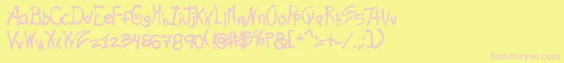 Ras Font – Pink Fonts on Yellow Background