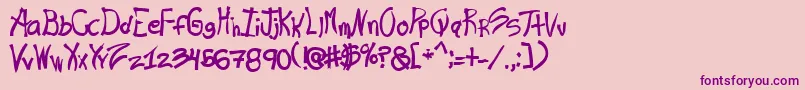 Ras-Schriftart – Violette Schriften auf rosa Hintergrund