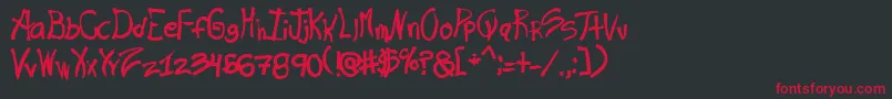 フォントRas – 黒い背景に赤い文字
