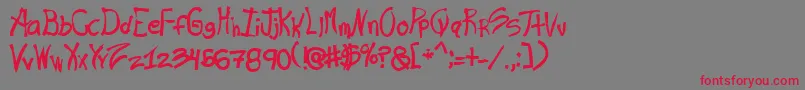 フォントRas – 赤い文字の灰色の背景