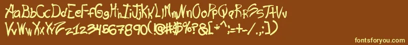 Ras Font – Yellow Fonts on Brown Background