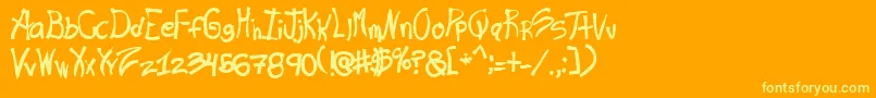 Ras Font – Yellow Fonts on Orange Background
