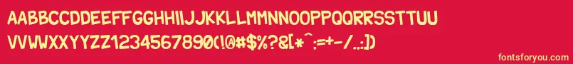 Sharkformalfunnyness Font – Yellow Fonts on Red Background