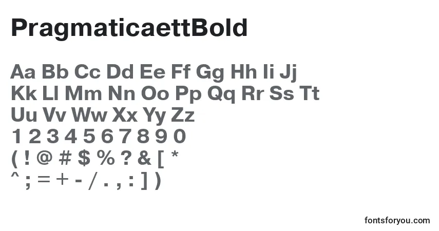 Шрифт PragmaticaettBold – алфавит, цифры, специальные символы