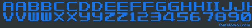FZeroGbaText1-fontti – siniset fontit mustalla taustalla