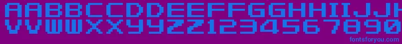 FZeroGbaText1 Font – Blue Fonts on Purple Background