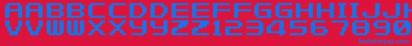 FZeroGbaText1-fontti – siniset fontit punaisella taustalla