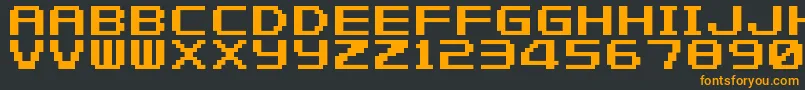 FZeroGbaText1 Font – Orange Fonts on Black Background