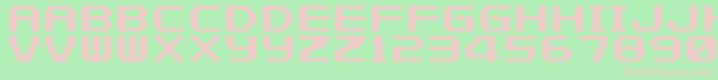 FZeroGbaText1-Schriftart – Rosa Schriften auf grünem Hintergrund