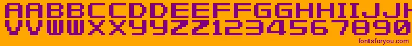 FZeroGbaText1 Font – Purple Fonts on Orange Background