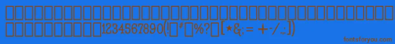 フォントJosephinac – 茶色の文字が青い背景にあります。