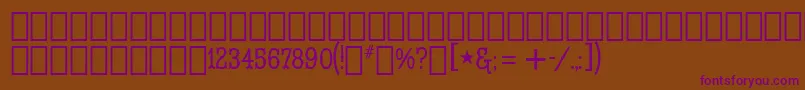 Josephinac-Schriftart – Violette Schriften auf braunem Hintergrund